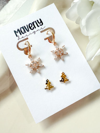 Huggie Snowflake Dangle & Tree Stud - Christmas Set - November 2025