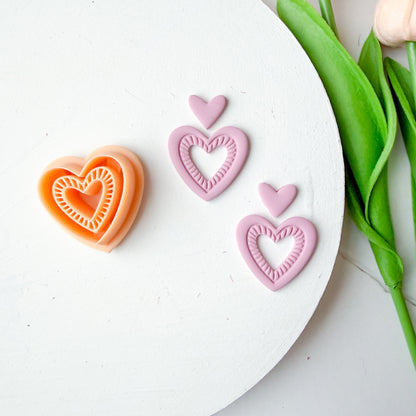 Double Inside Lined Heart Window Clay Cutter - December 2025 Launch