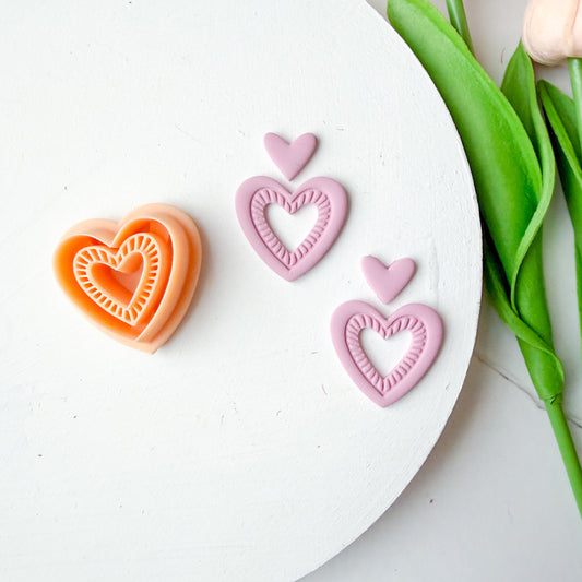 Double Inside Lined Heart Window Clay Cutter - December 2025 Launch