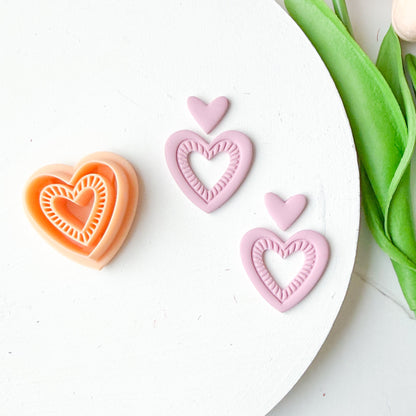 Double Inside Lined Heart Window Clay Cutter - December 2025 Launch