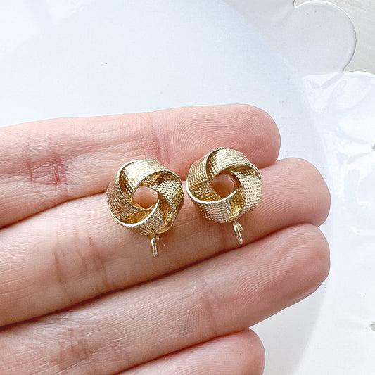 Matte Gold Knot Stud Finding - 10 PIECES - September 2024 Launch