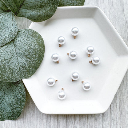 Pearl Dangle Charm - 10 PIECES