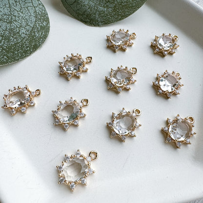 Starburst Diamond Gem Charm - 10 PIECES