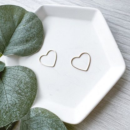 Open Heart Bezel Charms - 10 PIECES