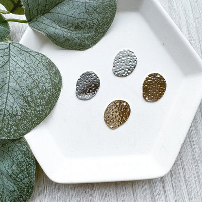 Organic Oval Hammered Connector - 10 PIECES - March Launch