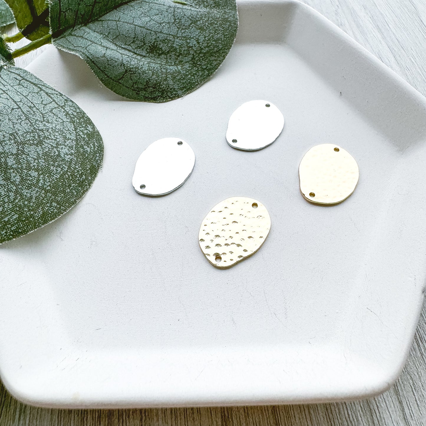 Organic Oval Hammered Connector - 10 PIECES - March Launch