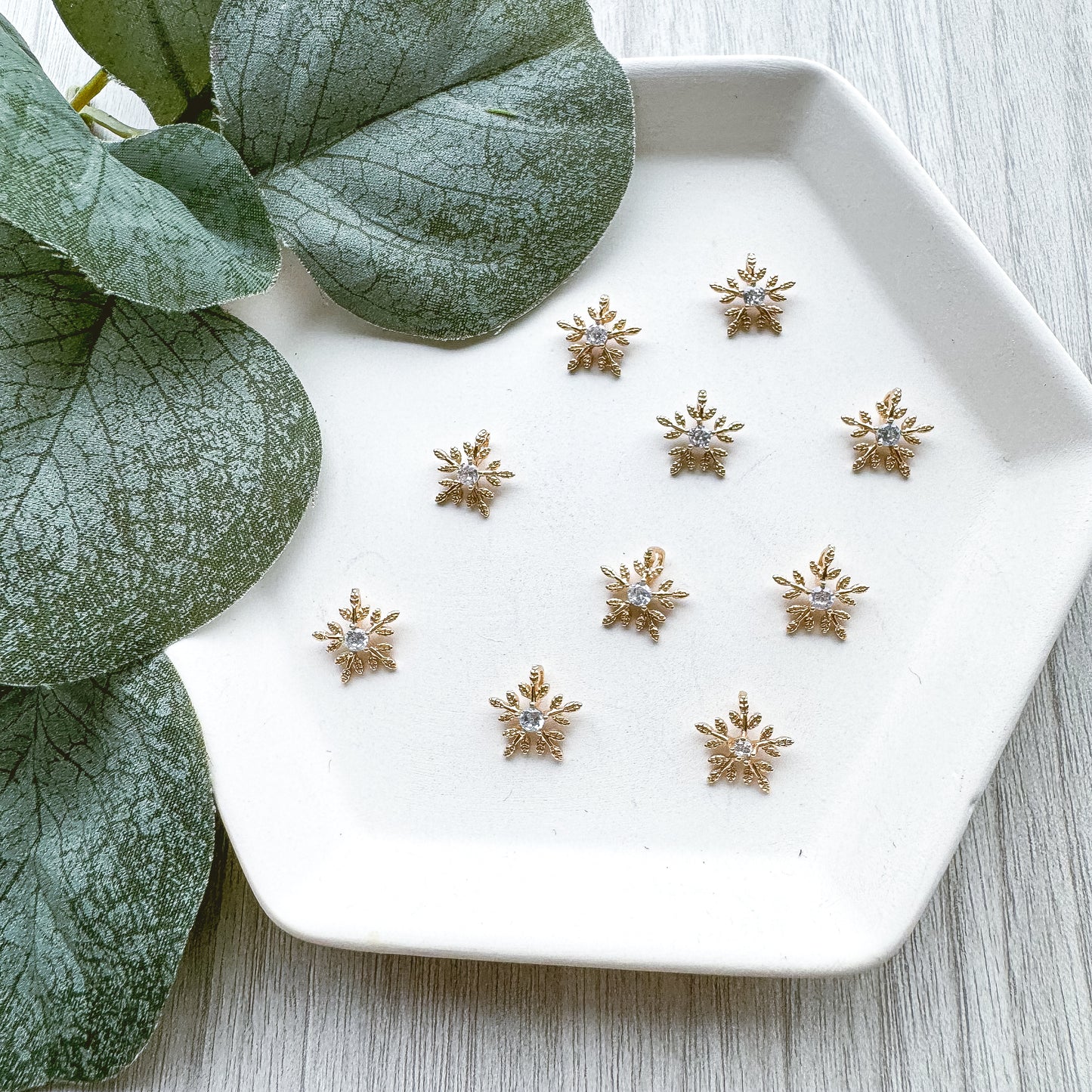 Mini Snowflake Charm - 10 PIECES