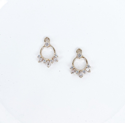 Circle Burst CZ Charm - 10 PIECES - March Launch