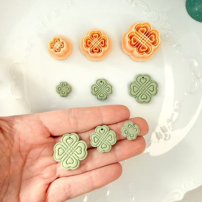 Celtic Lined Shamrocks Clay Cutter - January 2026 Launch