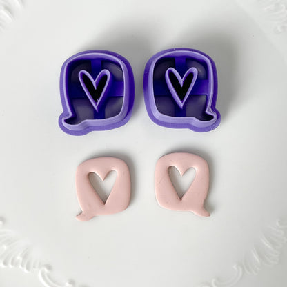 Heart Chat Bubble Clay Cutter  - December 2023