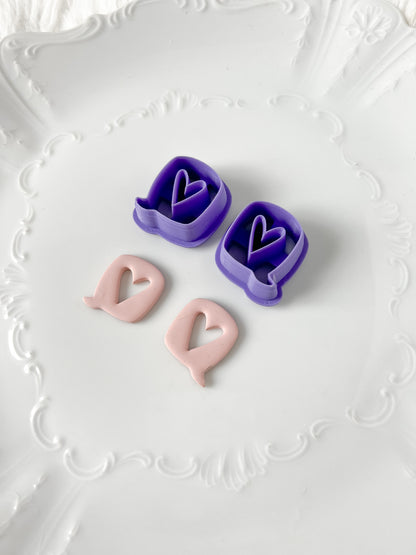 Heart Chat Bubble Clay Cutter  - December 2023