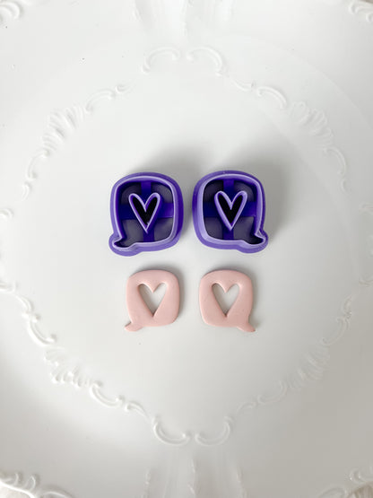 Heart Chat Bubble Clay Cutter  - December 2023