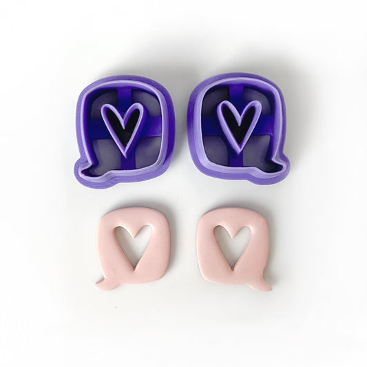 Heart Chat Bubble Clay Cutter  - December 2023