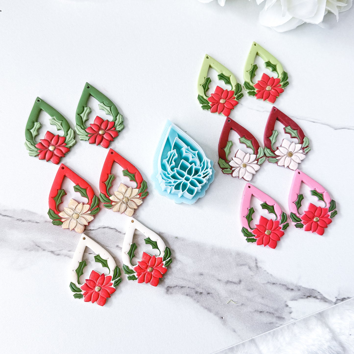 Poinsettia and Holly Window Clay Cutter - September 2025 Launch