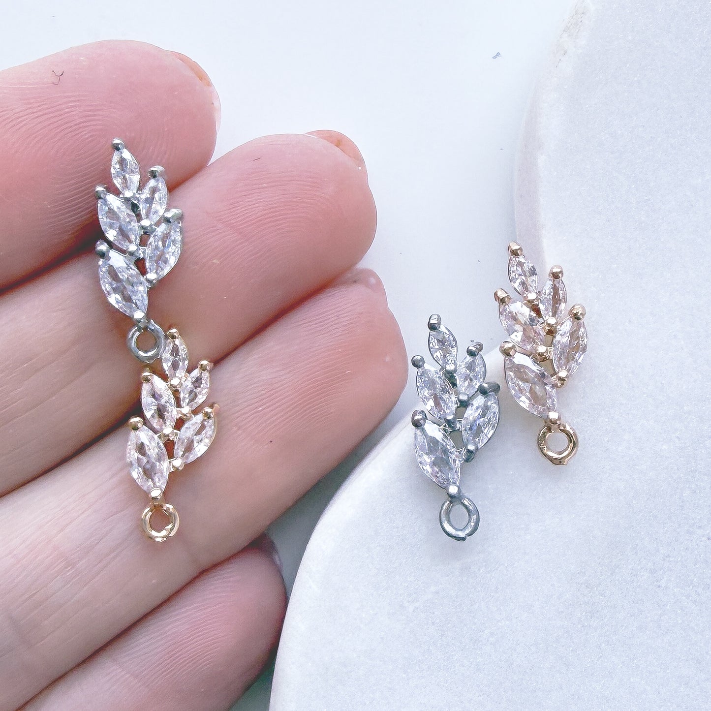 Leaf CZ Stud Finding - 10 PIECES - June 2026 Launch
