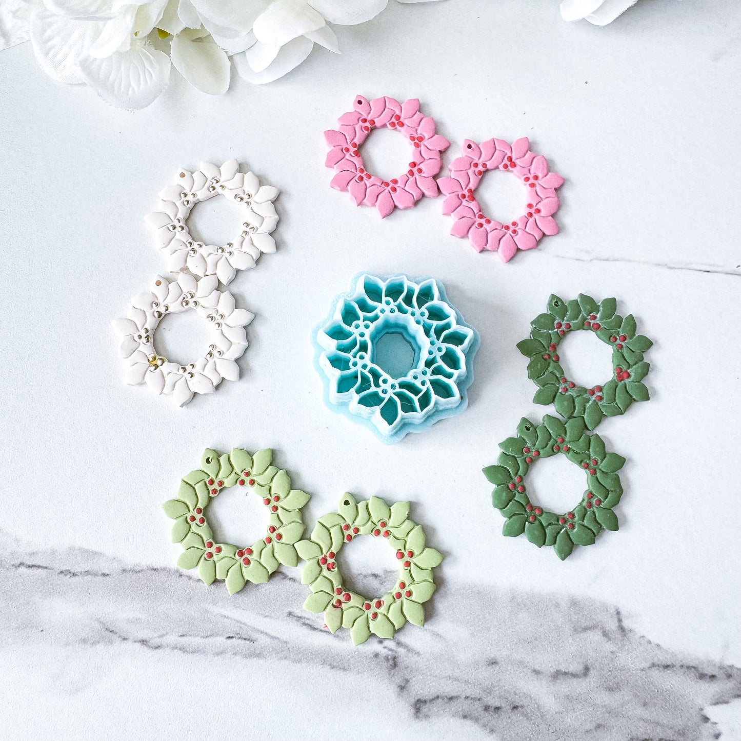 Holly and Berries Christmas Wreath Clay Cutter - September 2025 Launch