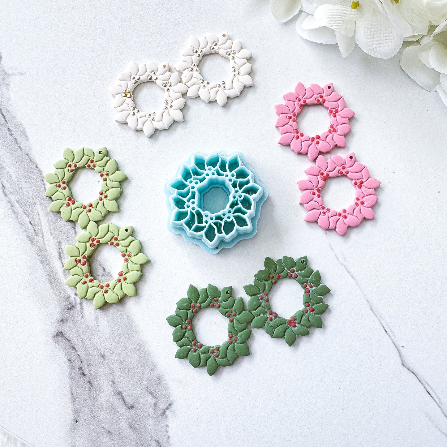 Holly and Berries Christmas Wreath Clay Cutter - September 2025 Launch