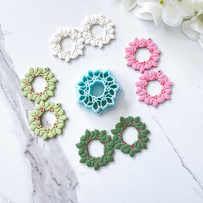 Holly and Berries Christmas Wreath Clay Cutter - September 2025 Launch