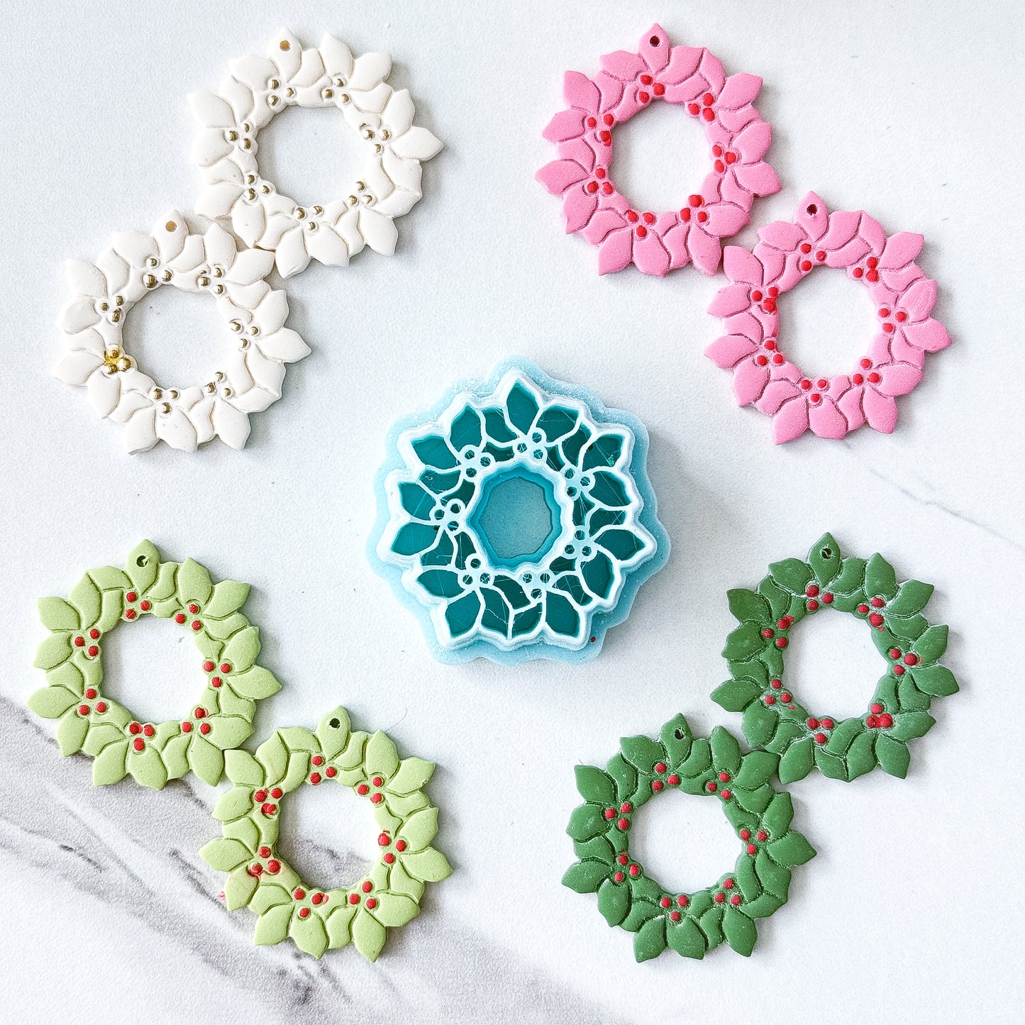 Holly and Berries Christmas Wreath Clay Cutter - September 2025 Launch
