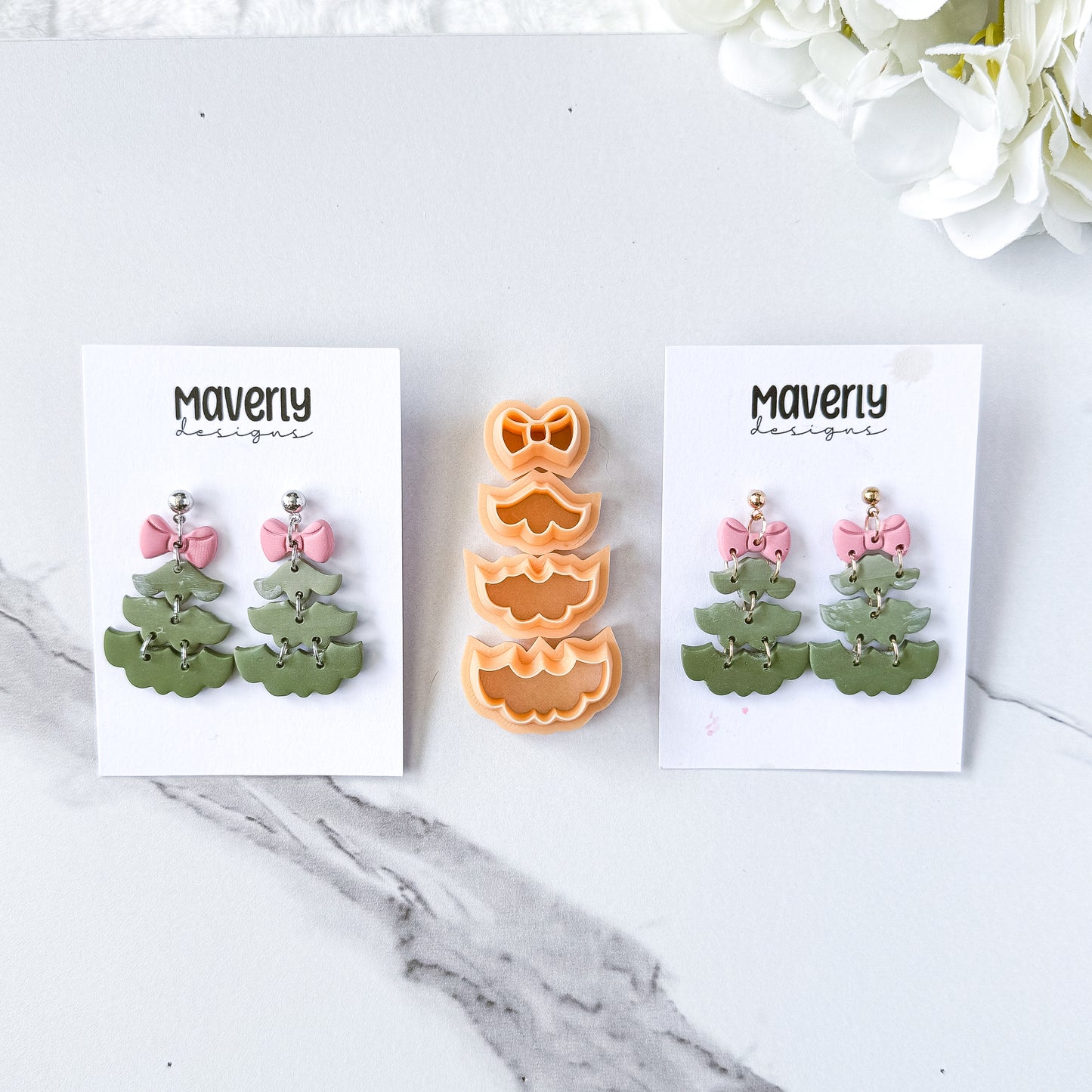 4 Piece Christmas Tree and Bow Clay Cutter Set - September 2025 Launch