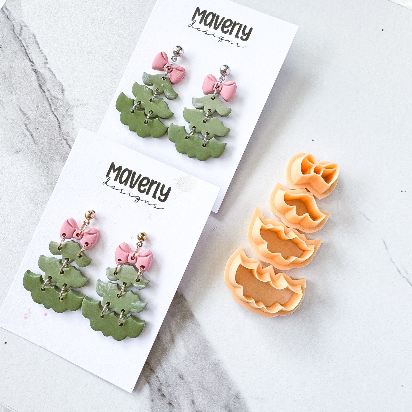 4 Piece Christmas Tree and Bow Clay Cutter Set - September 2025 Launch