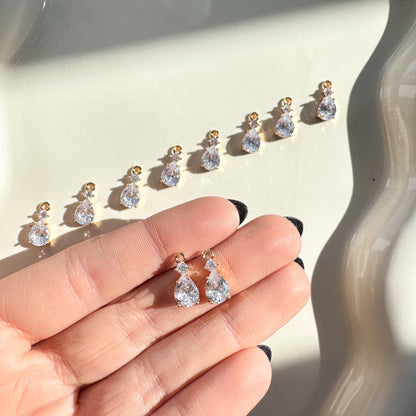 Double Cz Teardrop Charm - 10 PIECES - October 2025 Launch