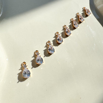 Double Cz Teardrop Charm - 10 PIECES - October 2025 Launch