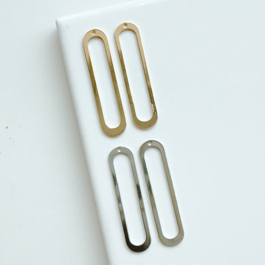 34mm*8mm Thin Long Oval Bezel Charm (10 PIECES) - September 2025 Launch