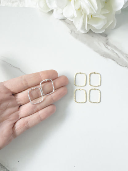 Small Hammered Rectangle Bezel Charm (10 PIECES)  - September 2025 Launch