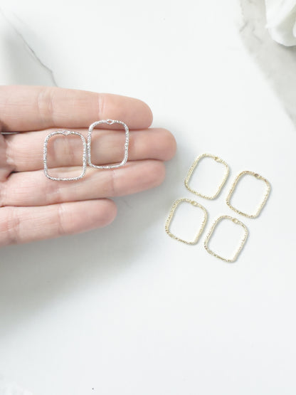 Small Hammered Rectangle Bezel Charm (10 PIECES)  - September 2025 Launch