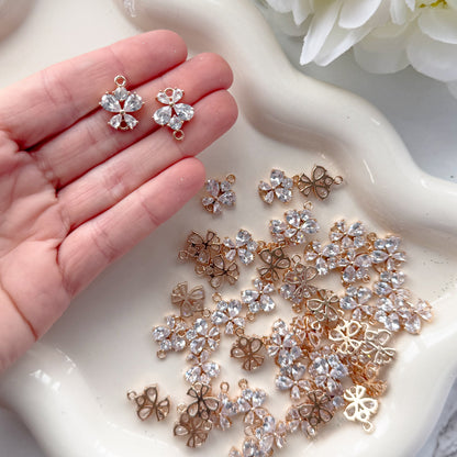 CZ Butterfly/Flower Connector - 10 PIECES - October 2025 Launch