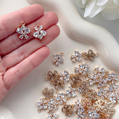 CZ Butterfly/Flower Connector - 10 PIECES - October 2025 Launch