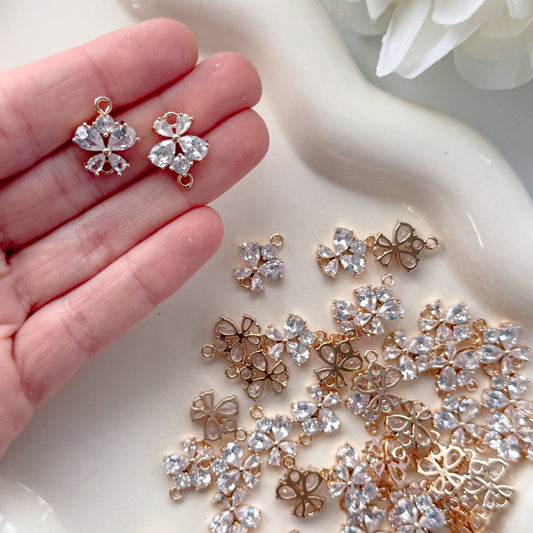 CZ Butterfly/Flower Connector - 10 PIECES - October 2025 Launch