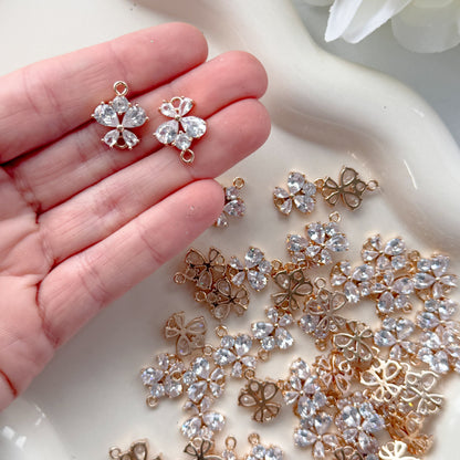 CZ Butterfly/Flower Connector - 10 PIECES - October 2025 Launch