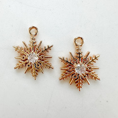 Snowflake Crystal Center Charm - 10 PIECES - OCTOBER LAUNCH