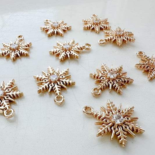 Snowflake Crystal Center Charm - 10 PIECES - OCTOBER LAUNCH