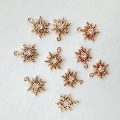 Snowflake Crystal Center Charm - 10 PIECES - OCTOBER LAUNCH