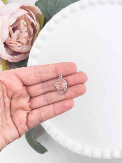 Silver Crystal Marquise Charm - 10 PIECES - June Launch