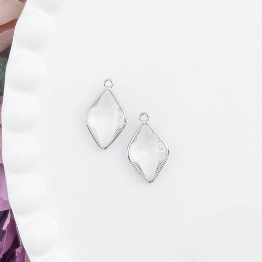 Silver Crystal Marquise Charm - 10 PIECES - June Launch
