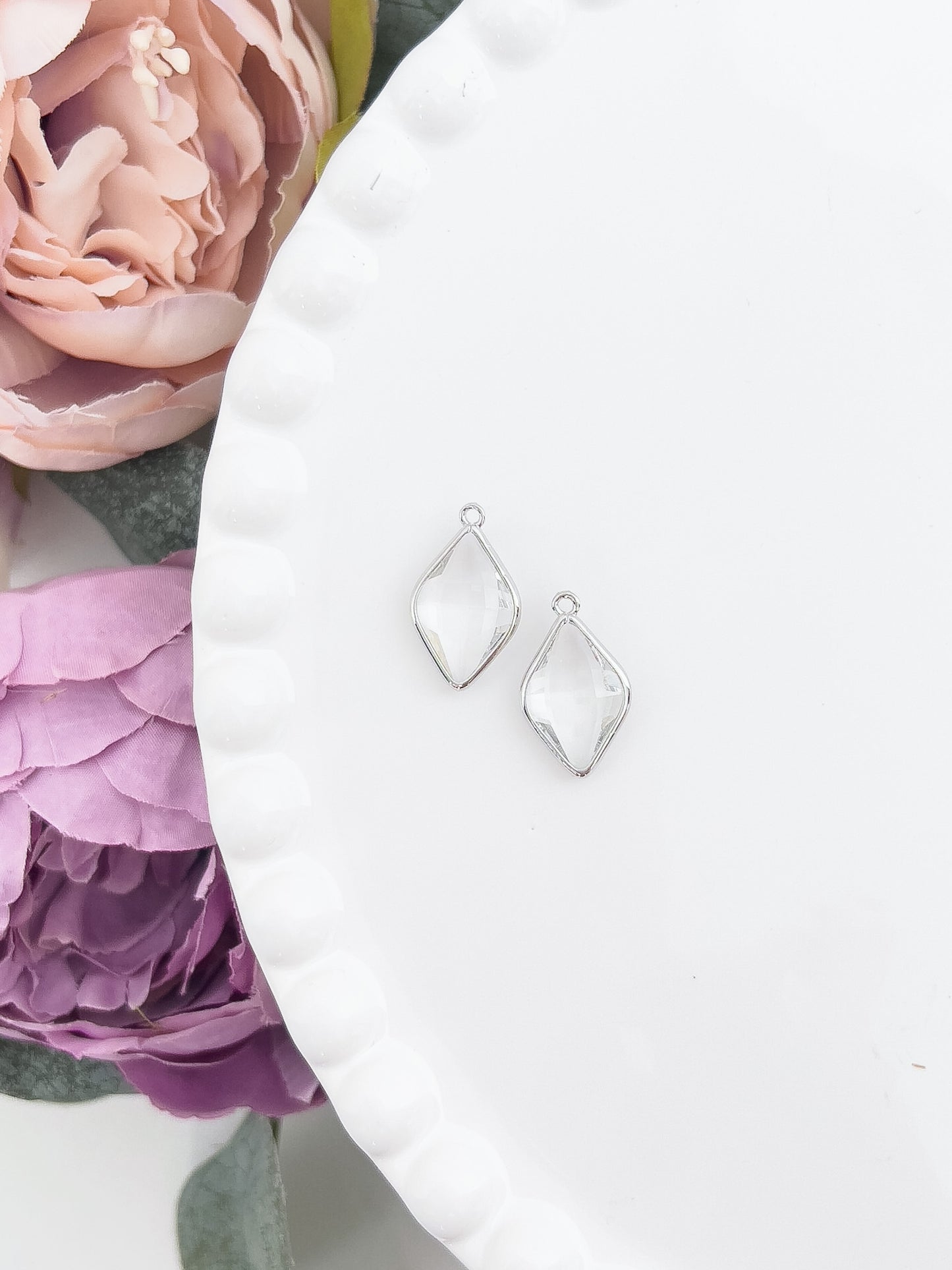 Silver Crystal Marquise Charm - 10 PIECES - June Launch