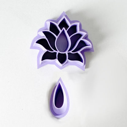 Lotus Teardrop Dangle Set - Clay Cutters - October Launch
