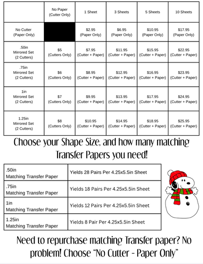 Snoopy Snowman Outline Cutter and Matching Image Transfer Paper - September 2025 Launch