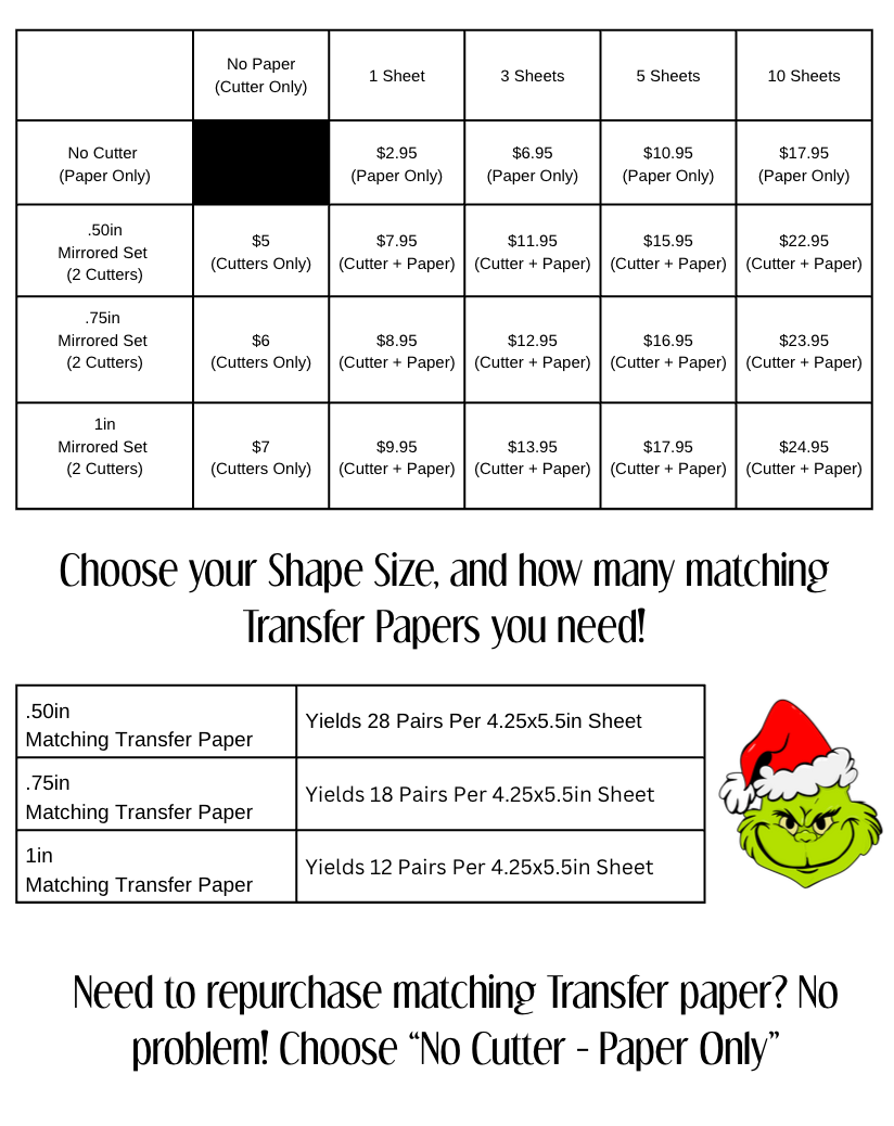 Grinch Outline Cutter and Matching Image Transfer Paper - September 2025 Launch