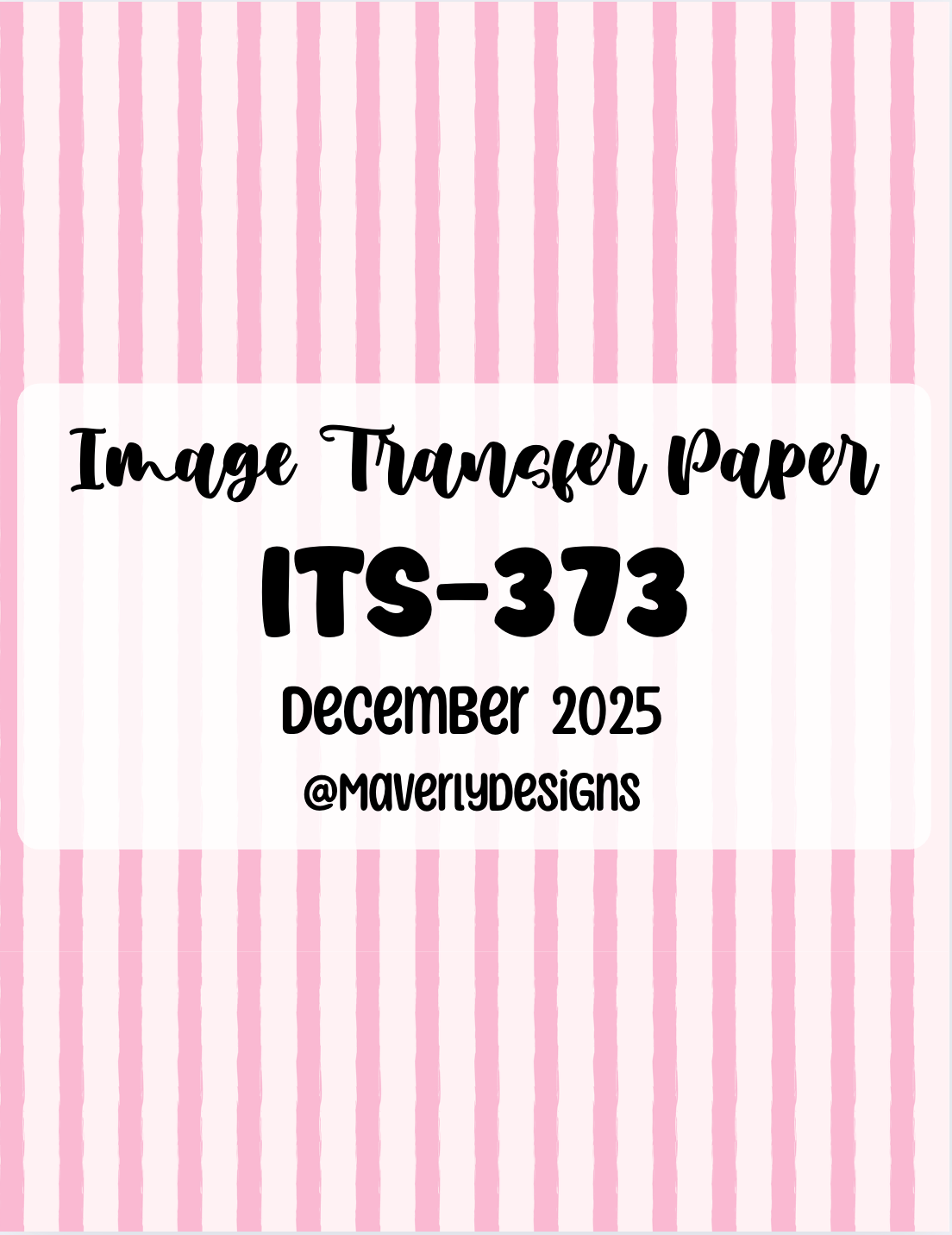 ITS-373 - Transfer Paper - December 2025 Launch