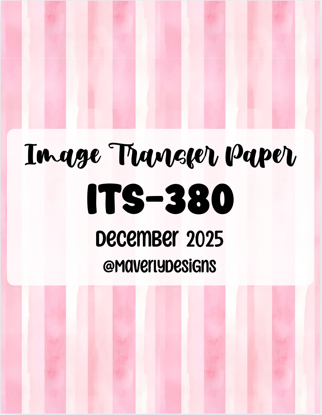 ITS-380 - Transfer Paper - December 2025 Launch