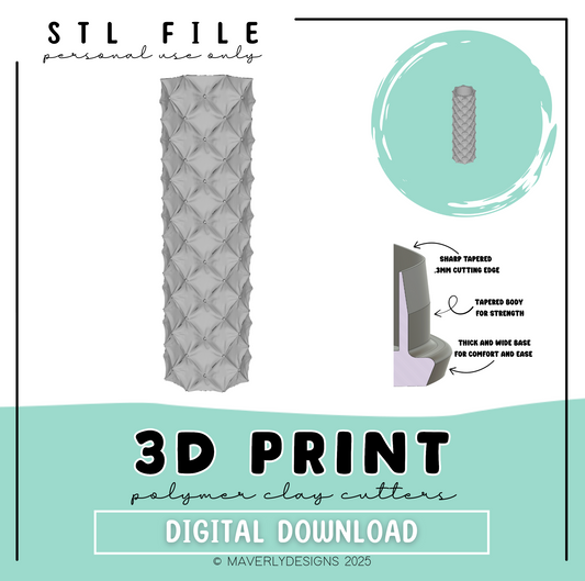 Tufted Roller - Digital Download - STL Polymer Clay Cutter - Print your own Clay Cutter