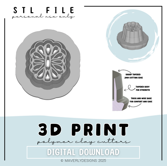 Tana - Digital Download - STL Polymer Clay Cutter - Print your own Clay Cutter
