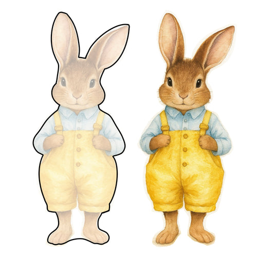 Yellow Overalls Bunny Outline Clay Cutter and Matching Transfer Paper  - January 2026 Launch