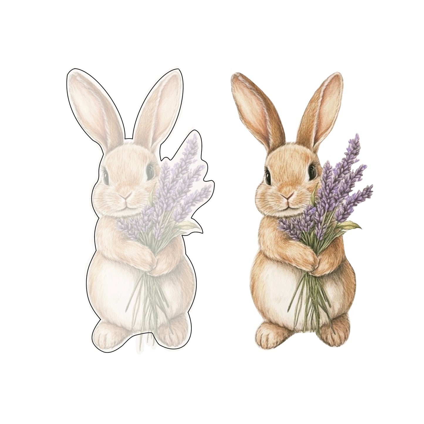 Lavender Bunny Outline Clay Cutter and Matching Transfer Paper  - January 2026 Launch
