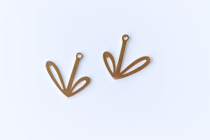 Plant Stem Leaf Charm - 10 PIECES